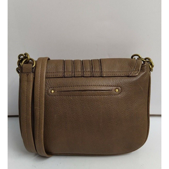 B. Makowsky Brown Pebbled Leather Turnlock Flap Closure Crossbody Bag - Picture 2 of 12